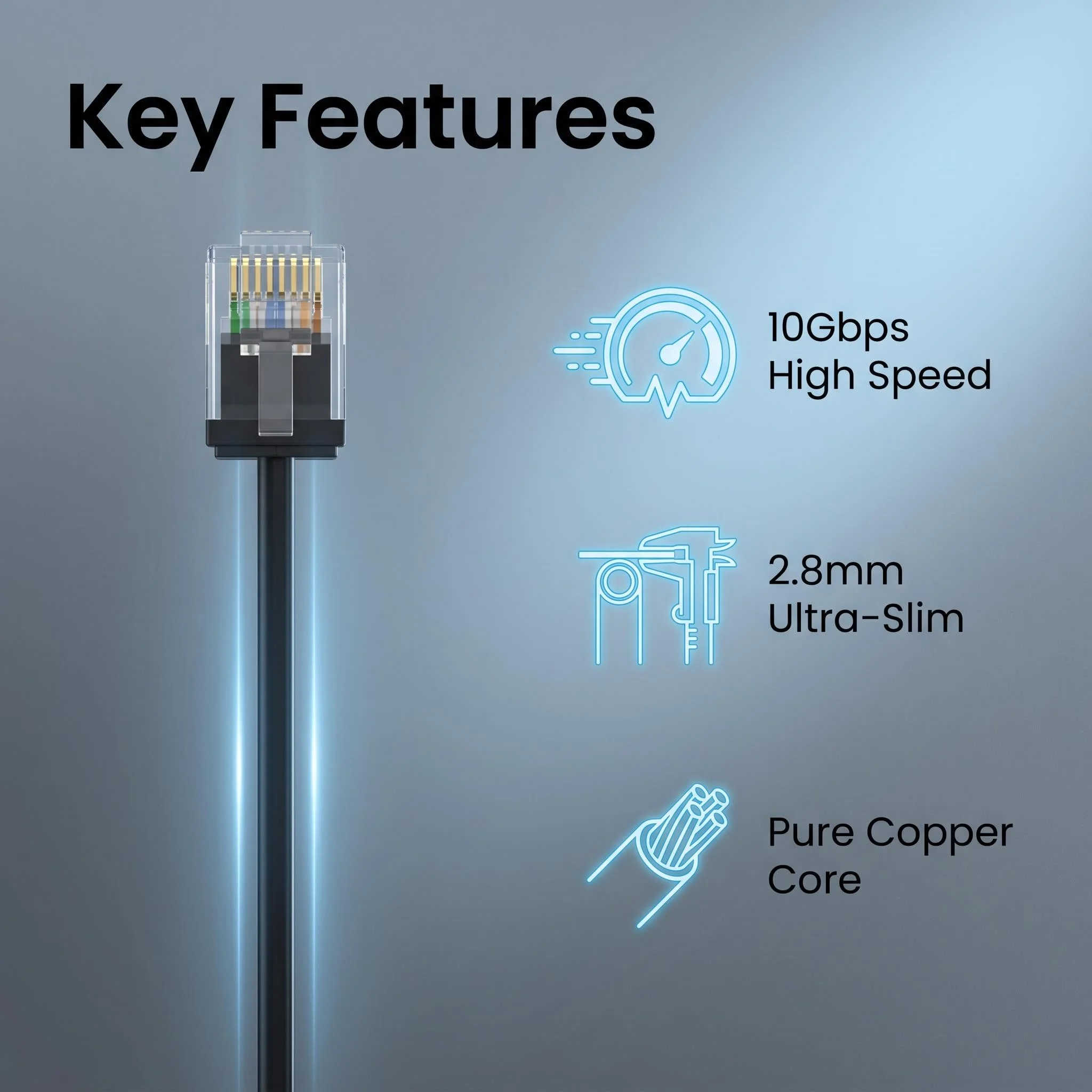 24-Pack Cat6A Slim Patch Cables