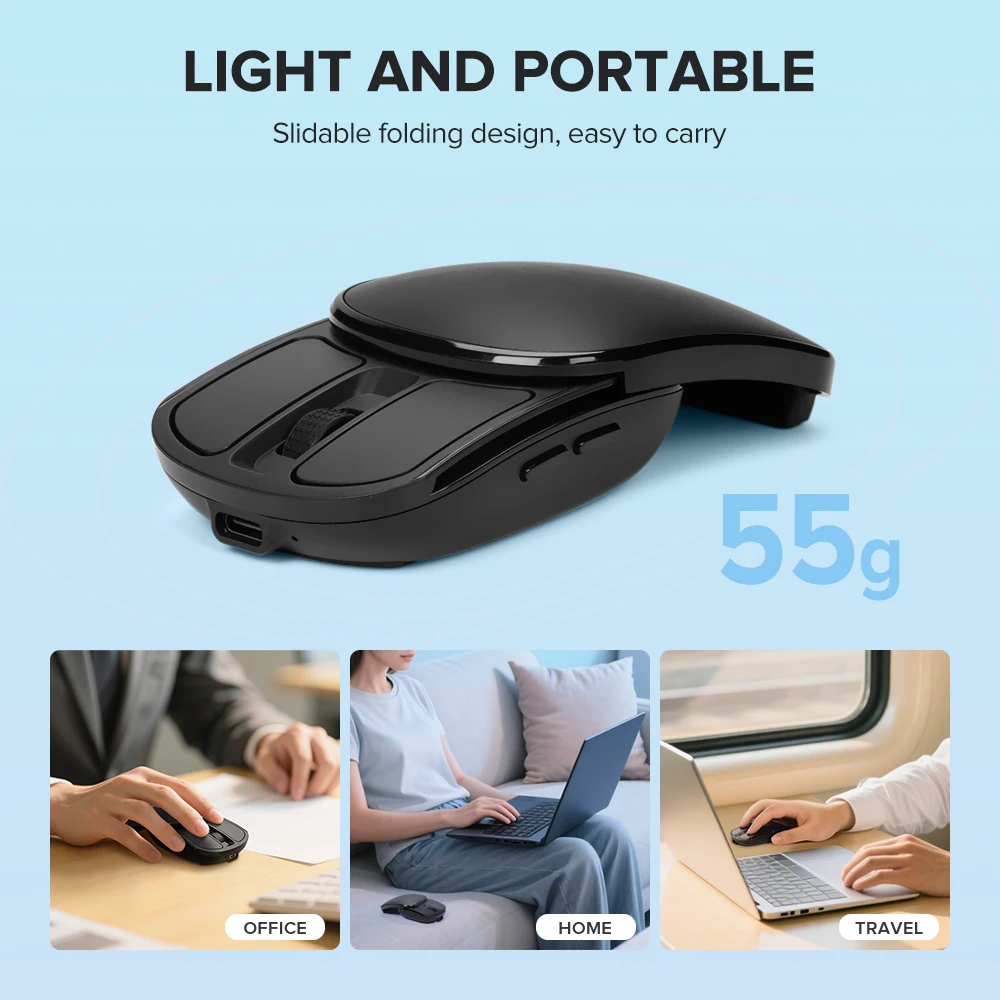 Delux MF20 Wireless Folding Mouse